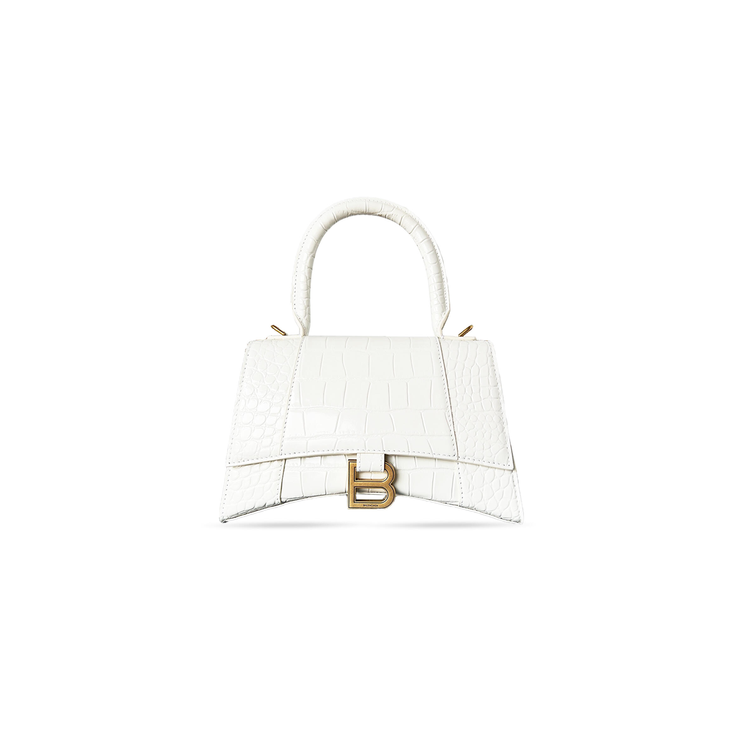 BALENCIAGA WOMEN'S HOURGLASS HANDBAG SMALL IN WHITE 5935461LV574000 (22.9*15*9.9cm)
